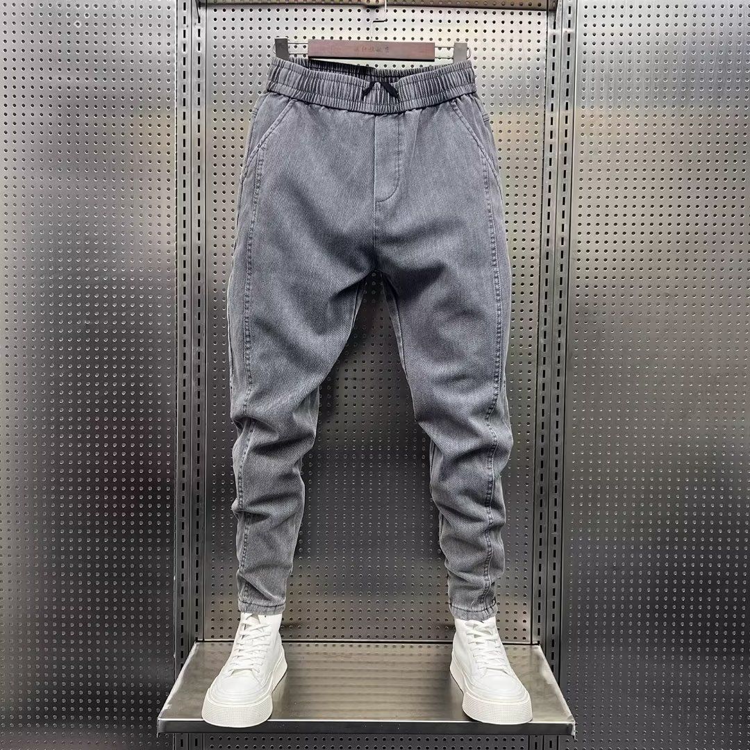Streetwear Brand Joggers - Drawstring 2026 Spring Small-footed Jeans Korean