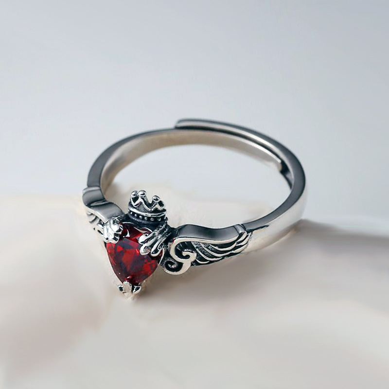 925 Sterling Silver Heart Red  – обзор и цена Chrome Hearts Ring