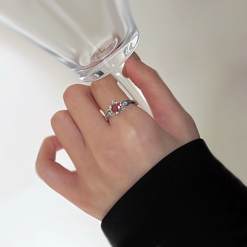 925 Sterling Silver Heart Red  – обзор и цена Chrome Hearts Ring
